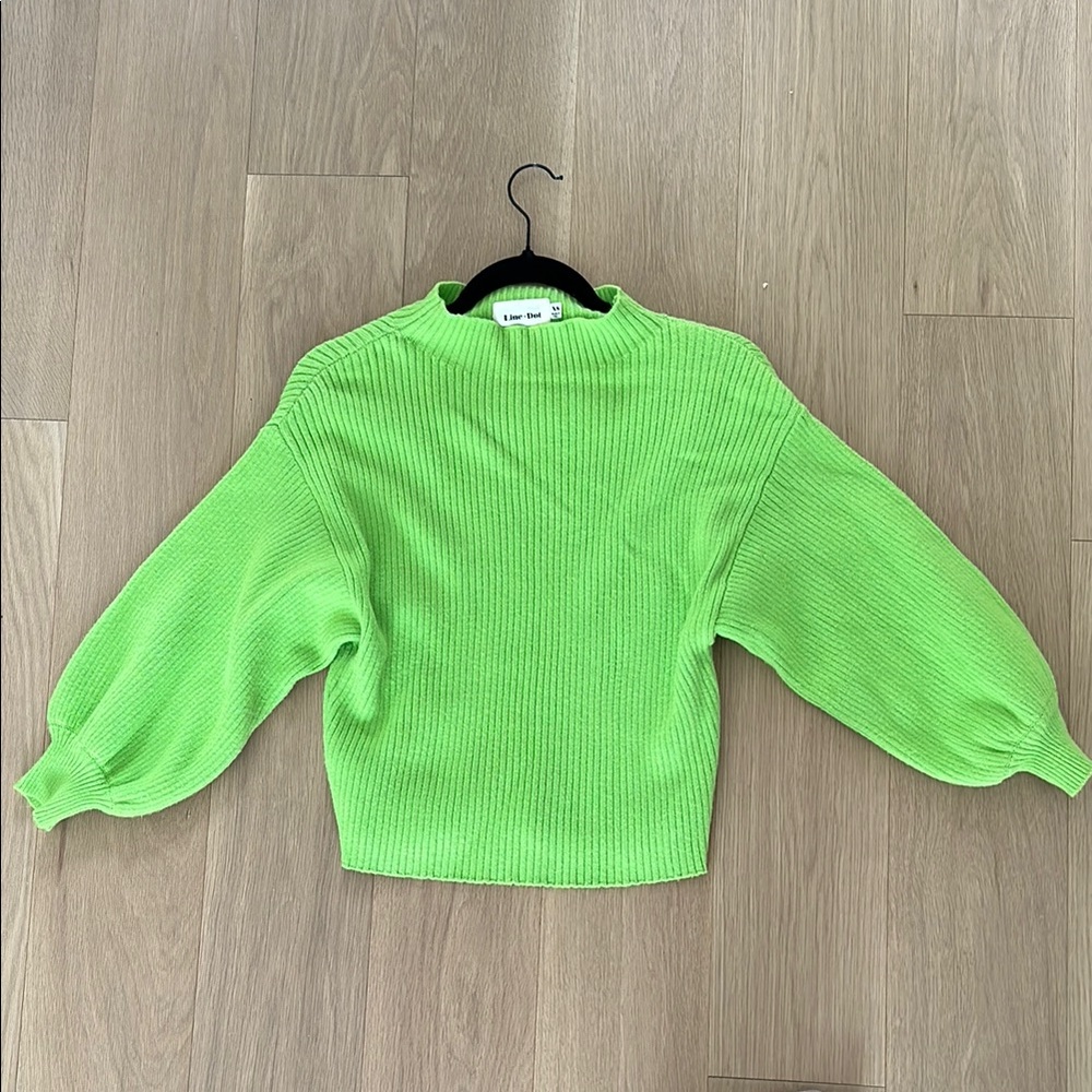 Vibrant Green Ribbed Sweater